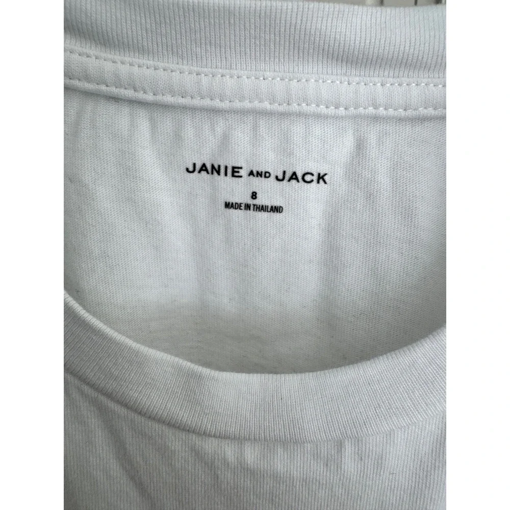 Janie and Jack Girls White Lets Flamingle Flamingo Graphic T-Shirt Tee‎ Size 8